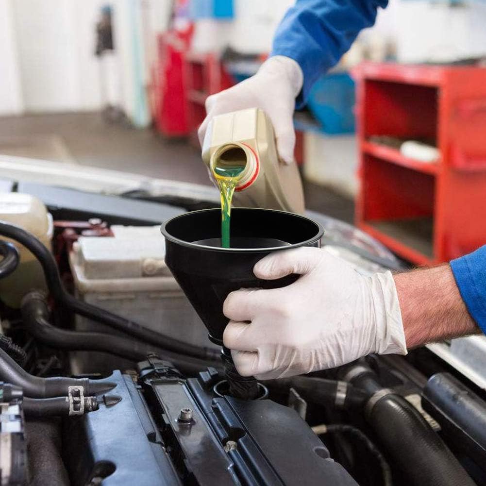 U-BCOO Multi-fFunctional Plastic Funnel Oil Funnel with Flexible Extension Nozzle for Cars and Motorcycles, Engine Oil, Liquid, Diesel, Kerosene and Gasoline (2PC Funnel) : Automotive