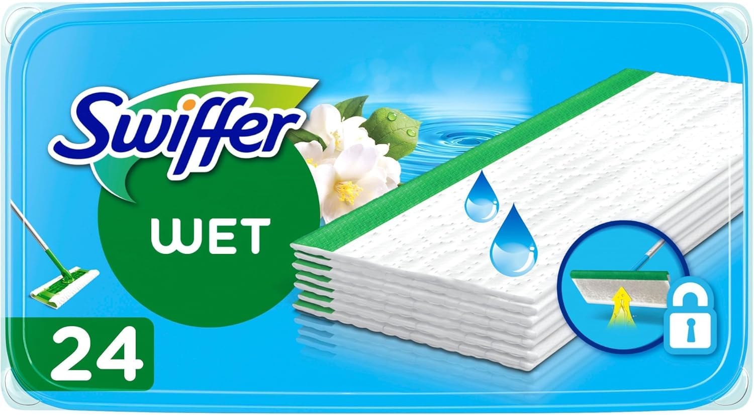 4 X Swiffer Wet Lavette Recharge De 24 Lingettes