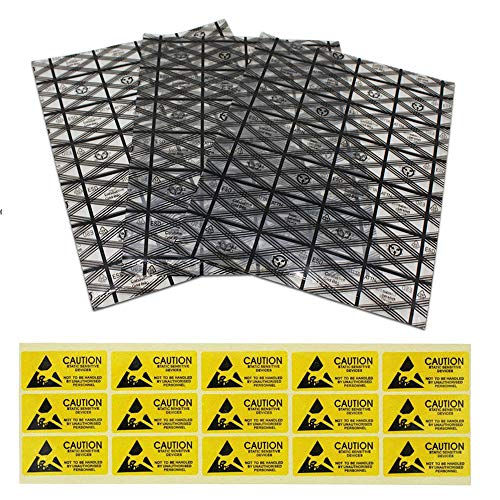 Supkeyer 30 bolsas de protección antiestática ESD para SSD HDD y dispositivos electrónicos, tarjeta de vídeo gráfica de tarjeta de tarjeta de vídeo LCD con etiquetas de precaución (surtido de 30 x 40