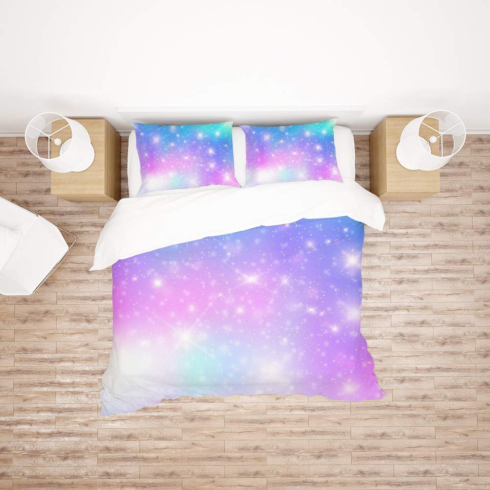Parure de lit galaxie pastel anti-plis en polyester pour en finir avec le repassage difficile