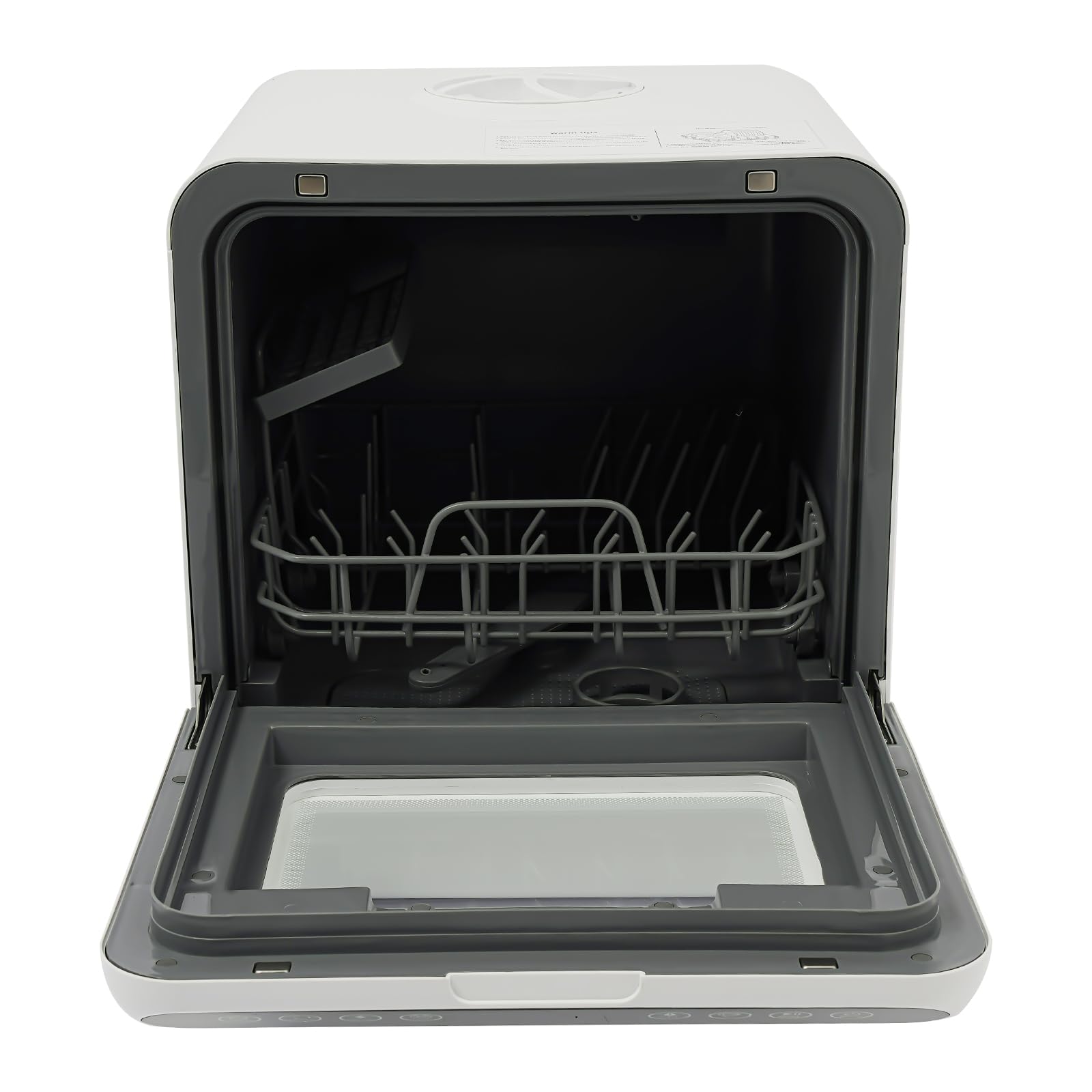 Lavastoviglie da tavolo con serbatoio dell'acqua da 6 l, lavastoviglie per 4 a 6 persone, lavastoviglie con 4 modalità di lavaggio, finestra in vetro trasparente e luce LED, per case, appartamenti e