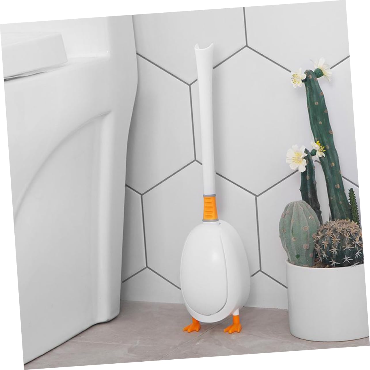 Juego de cepillos de inodoro – Cepillo de limpieza de baño resistente con cerdas suaves y limpiador multisuperficie para suelo de bañera y baño – Solución de higiene sin esfuerzo
