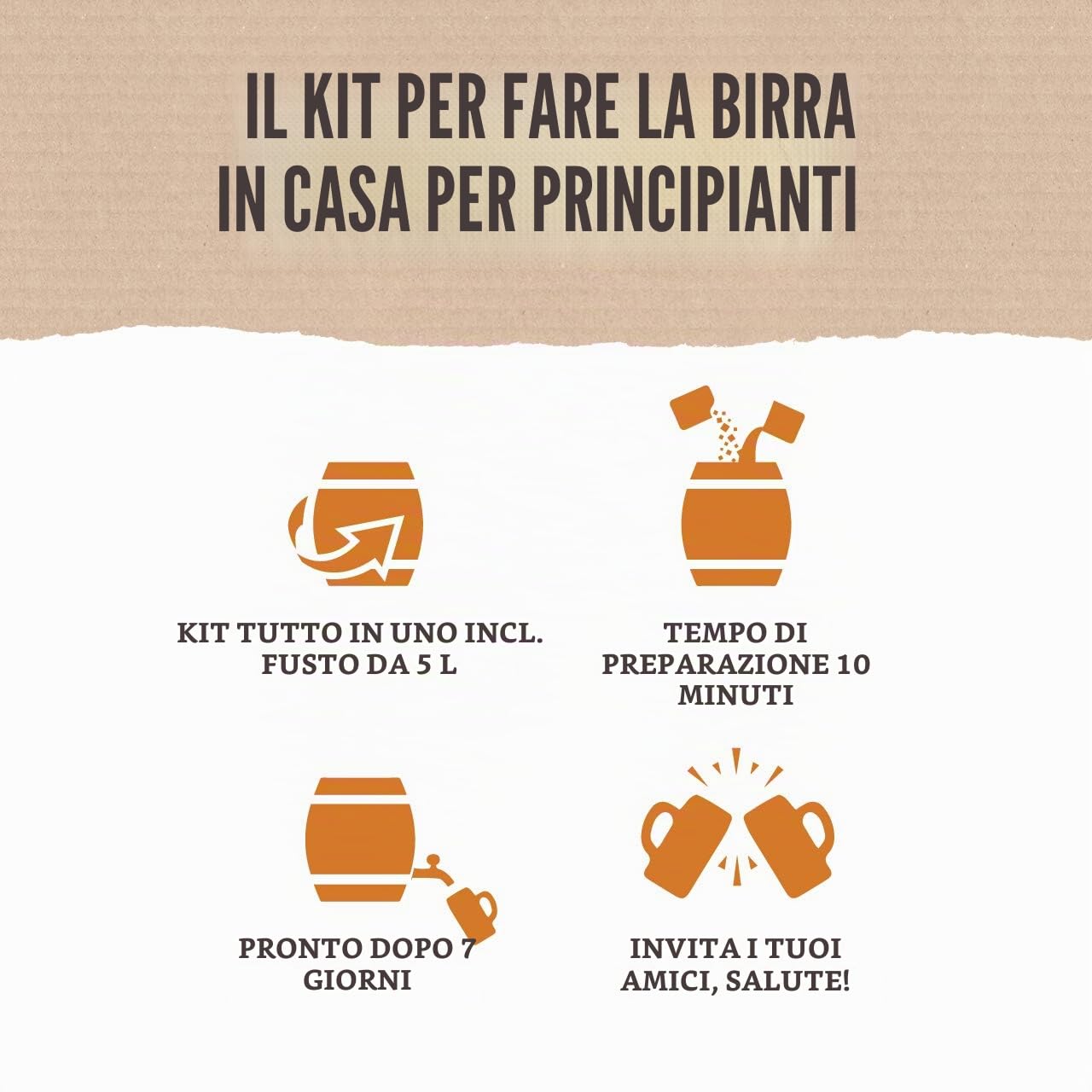 Set per la preparazione della birra chiara, in fusto da 5 l, per gustare la birra in 7 giorni, regalo perfetto per gli uomini