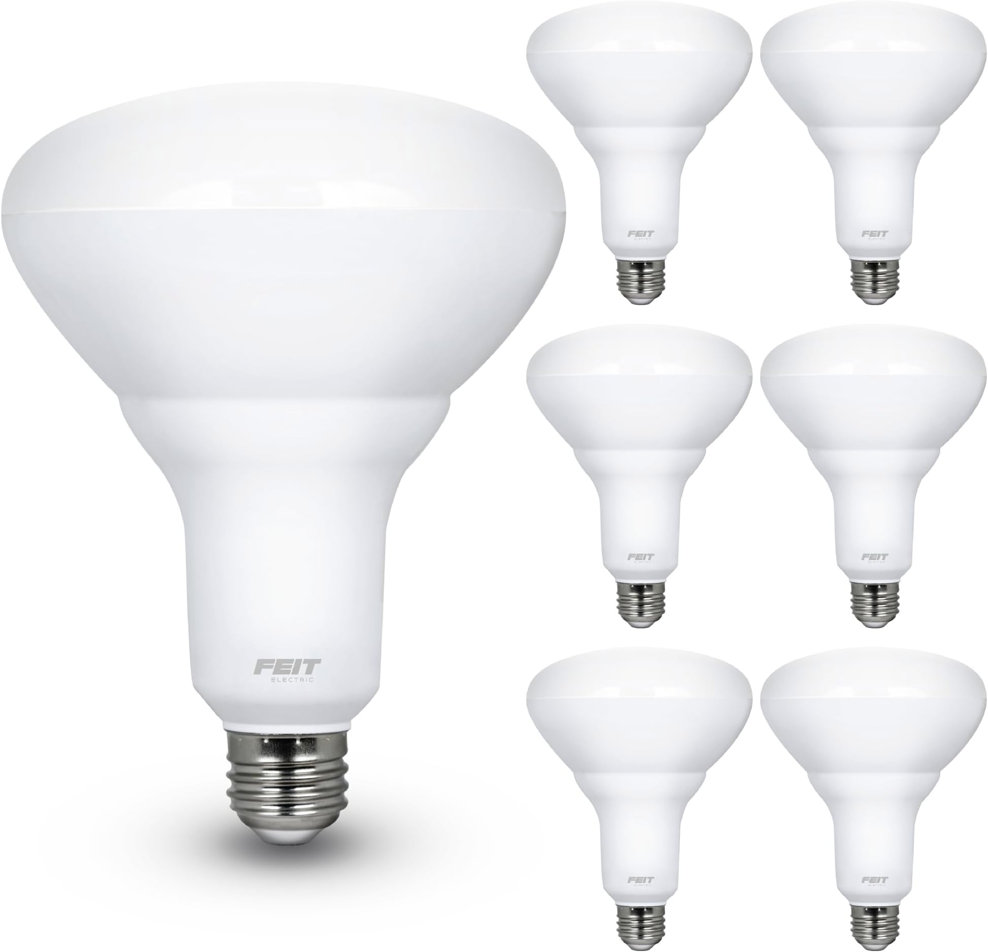 LED BR40 Bulbs, Dimmable, 65W Equivalent, 10 Year Life, 850 Lumens, E26 Base, 2700k Soft White, Flood Lights, Recessed Can Light Bulbs, Damp Rated, UL Listed, 6 Pack, BR40DM/10KLED/2/3