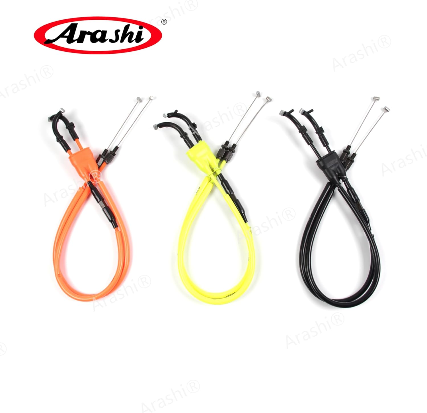 Arashi Throttle Cable for Yamaha YZF R1 2004-2006, Stainless Wire Line and Rubber Motorcycle Replacement Accessories Parts Black