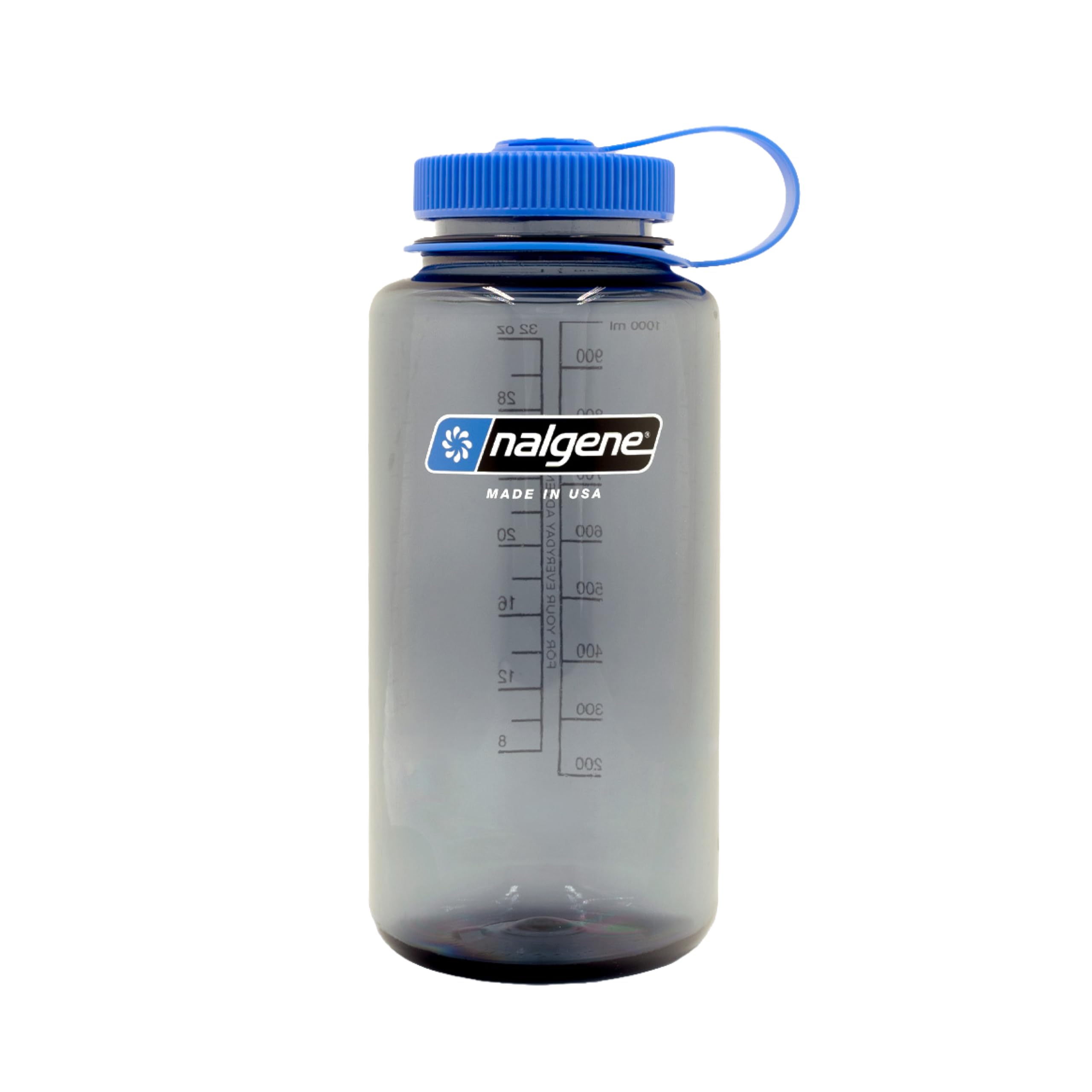 Nalgene Sustain Tritan BPA-Free Water Bottle Made with Material Derived from 50% Plastic Waste, 32 OZ, Wide Mouth, Smoke Grey