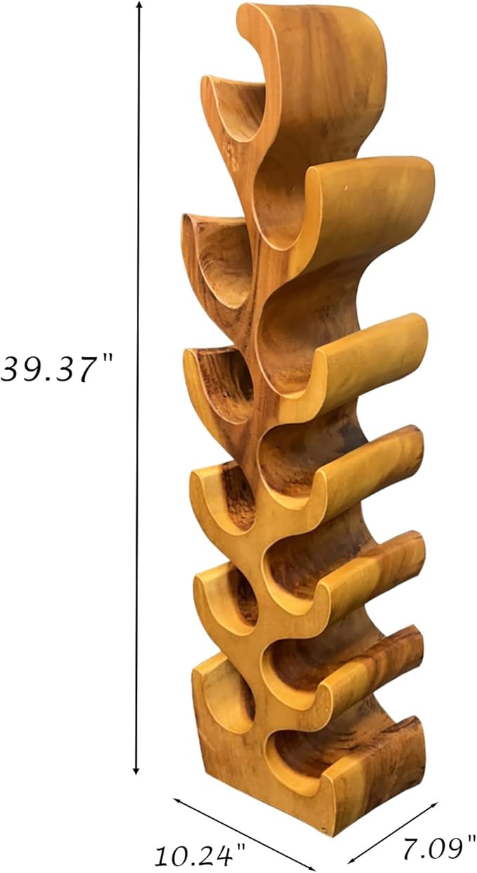 Soporte para 12 Botellas de Vino de Madera Acacia Rustico miniatura 2