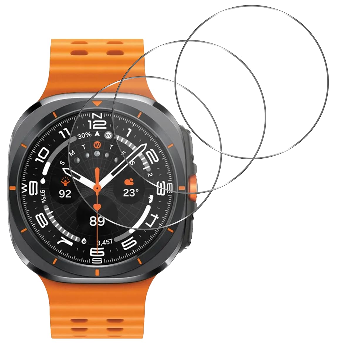 対応 Galaxy Watch Ultra ガラスフイルム【3枚セッ 日本旭硝子素材】 Galaxy Watch 6 Classic 47mm フイルム ギャラクシーウォッチ Ultra 保護フィルム 画面保護シート 液晶シール カバー 液晶保護 ソフト 【硬度9H 耐衝撃 飛散防止 超薄 気泡ゼロ 高感度 撥油性 指紋防止 】 TZ-GWU-BM3