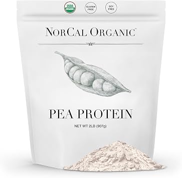 NorCal Organic - Premium Pea Protein Isolate - 100% Vegan and Organic - UNFLAVORED - 2 Pounds Pack of 1 - 35 Servings