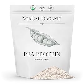 NorCal Organic - Premium Pea Protein Isolate - 100% Vegan and Organic - UNFLAVORED - 2 Pounds (Pack of 1) - 35 Servings