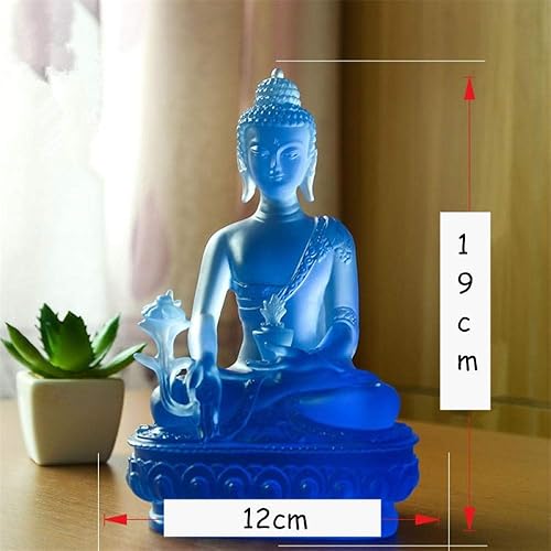 Miniatura 2 de Estatua Mural Escultura Esculturas Estatuas Adornos Estatuas Figuritas Coleccionables Proveedores tibetanos Azul 19Cm Resina Mantener Seguro