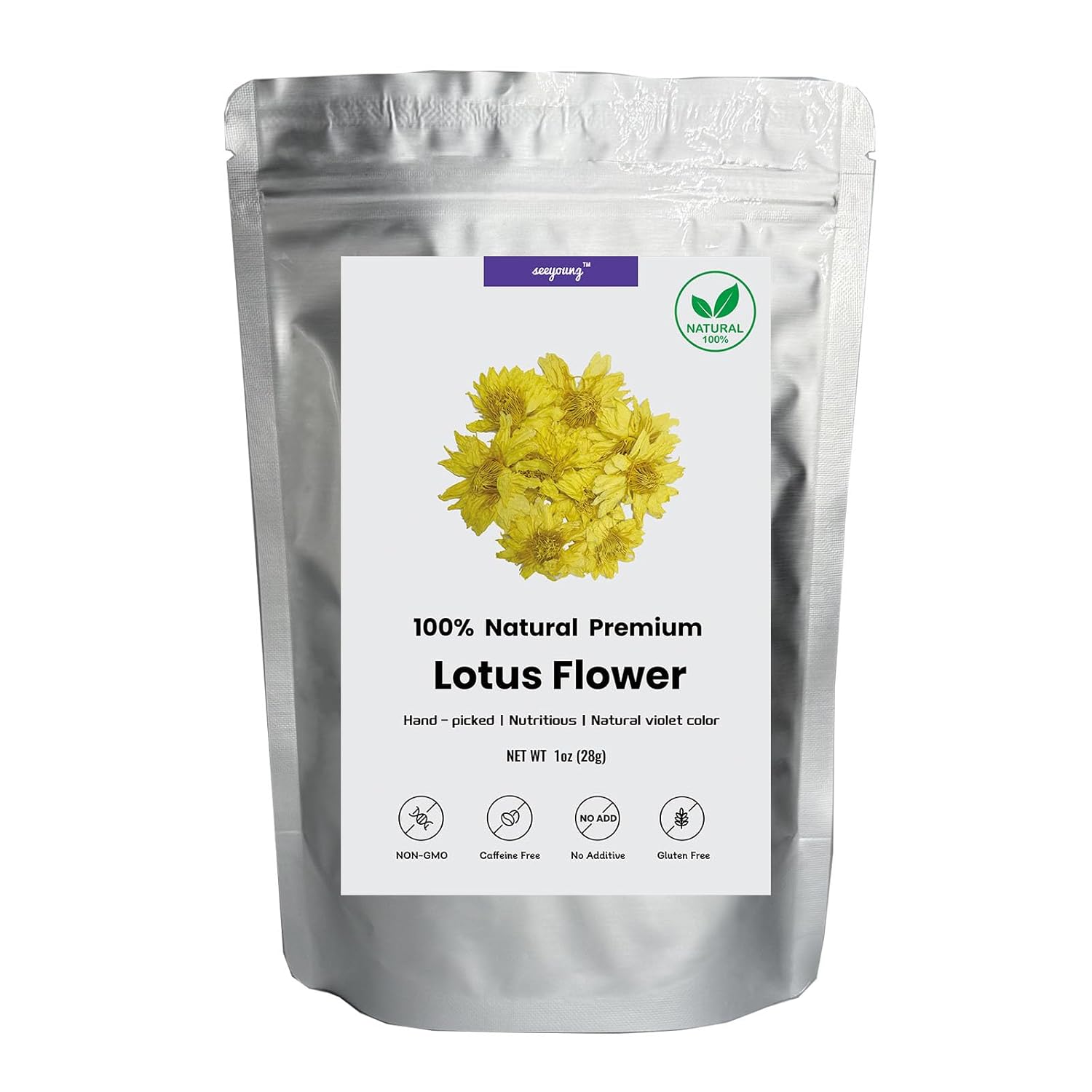 Premium Perfume Lotus Dried Natural Flowers Tea Whole Flower | Non GMO, Caffeine-free | 1oz(28g)