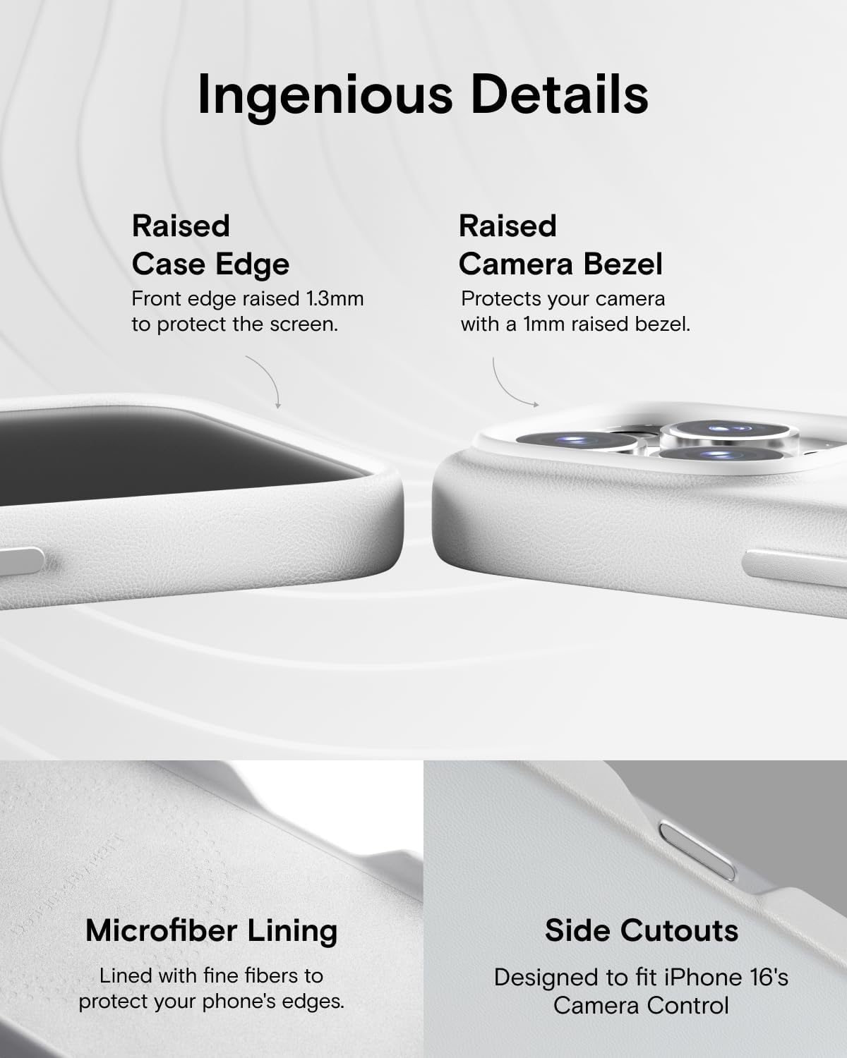 MOFT Snap Case MOVAS™ for iPhone 16 Pro Case, Compatible with MagSafe, Magnetic Premium Vegan Leather Phone Case with Smooth Feeling, Enduring Color Minimalist 6.3 inch Protective Case, Misty Cove