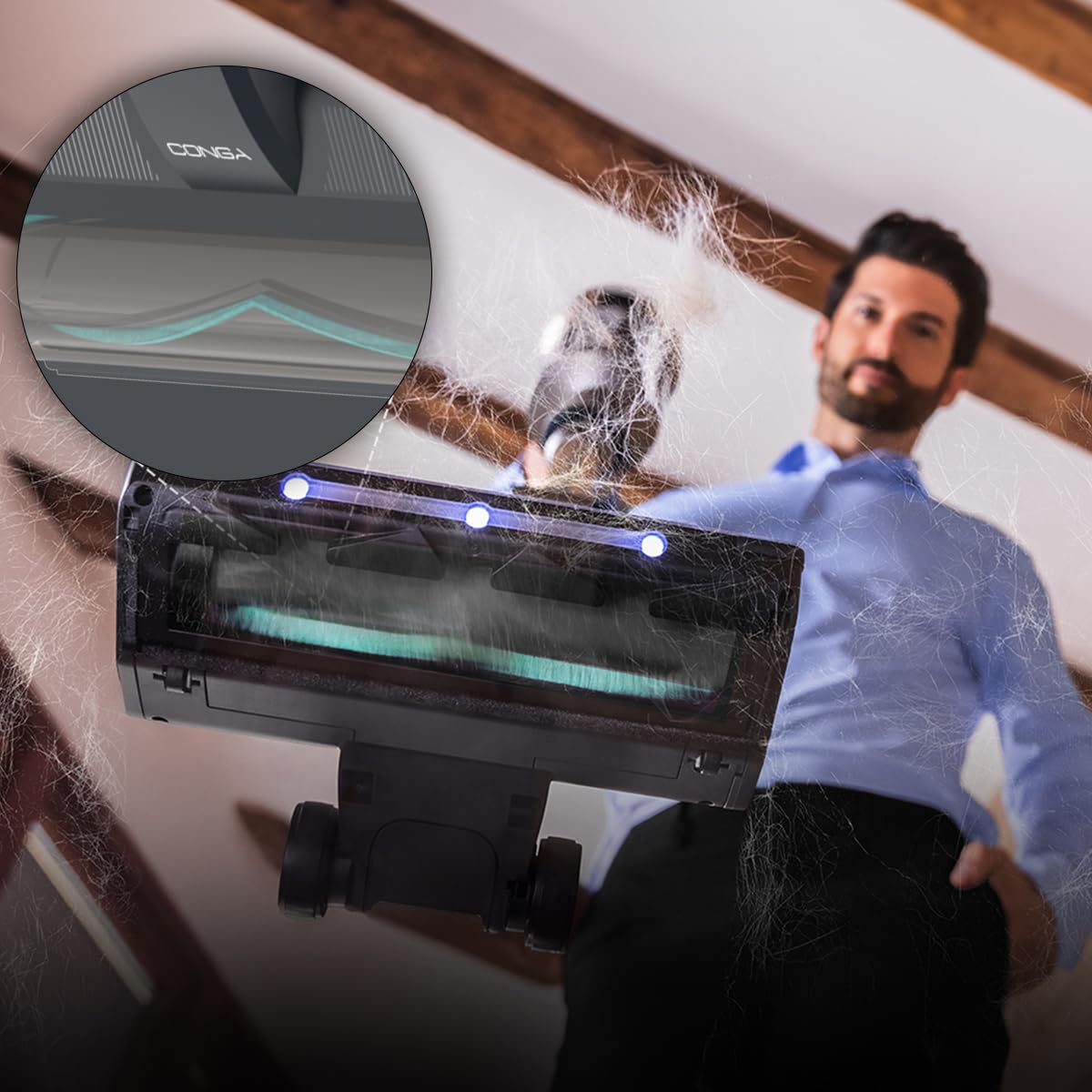 Cecotec Odkurzacz bezprzewodowy Conga Rockstar 5500 Hurricane Station Flex. Bezprzewodowy odkurzacz samoczynnie opróżniająca się podstawa, moc 220 AW, 700 W, żywotność baterii 90 cali, technologia