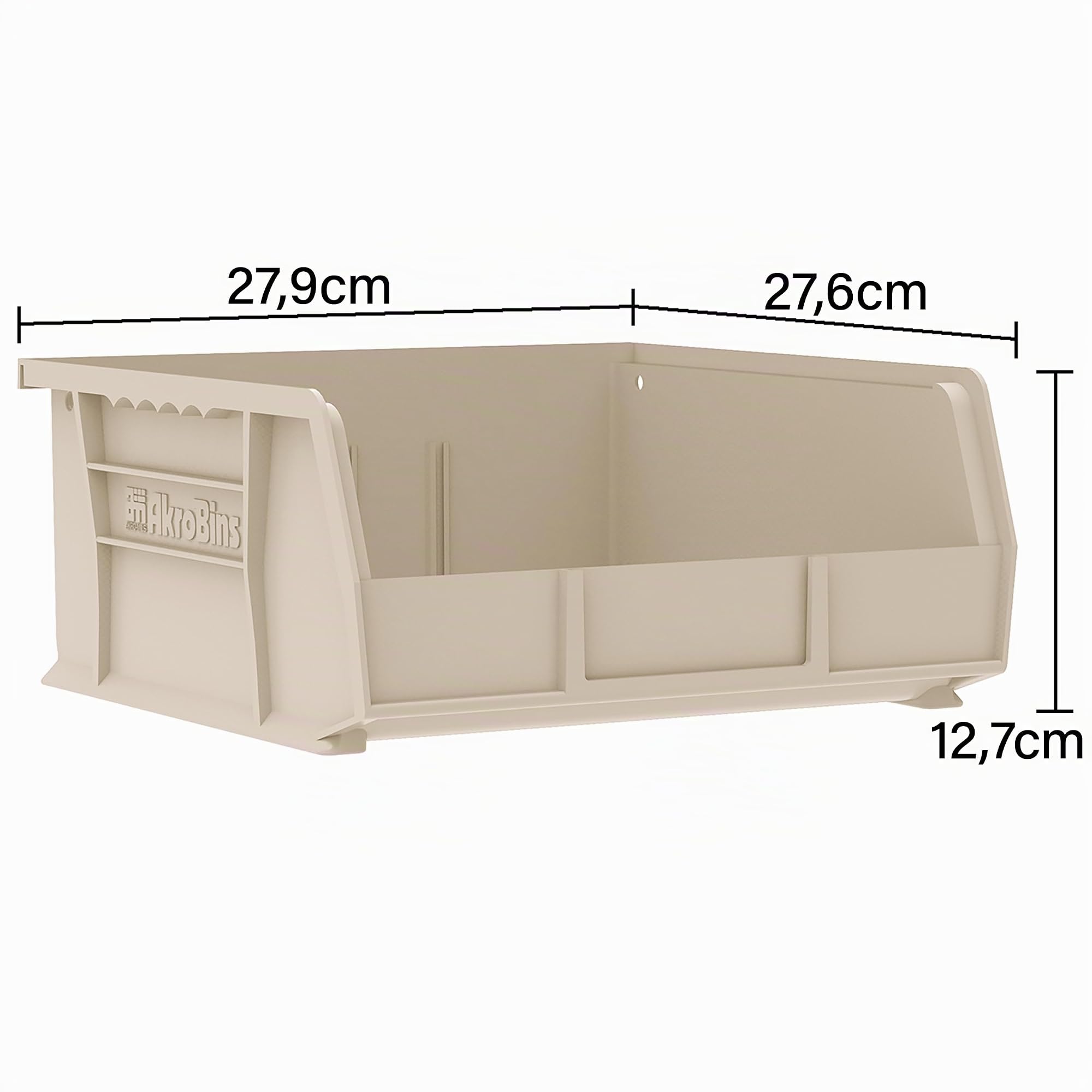 Akro-Mils 30235 AkroBins Plastic Storage Bins, Space-Saving Stackable Bins for Garage, Pantry, Craft Organization, 27,6 cm x 27,9 cm x 12,7 cm, Clear, Clear, 6-Pack