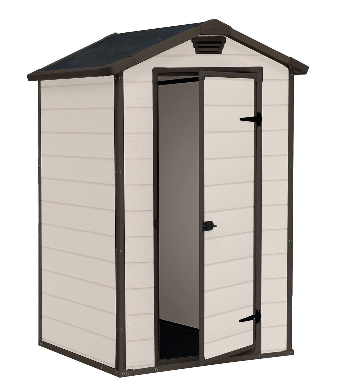Keter Casetta da Giardino Manor 4x3, Finitura Effetto Legno Graffiato, Beige, 129x103x196H Cm
