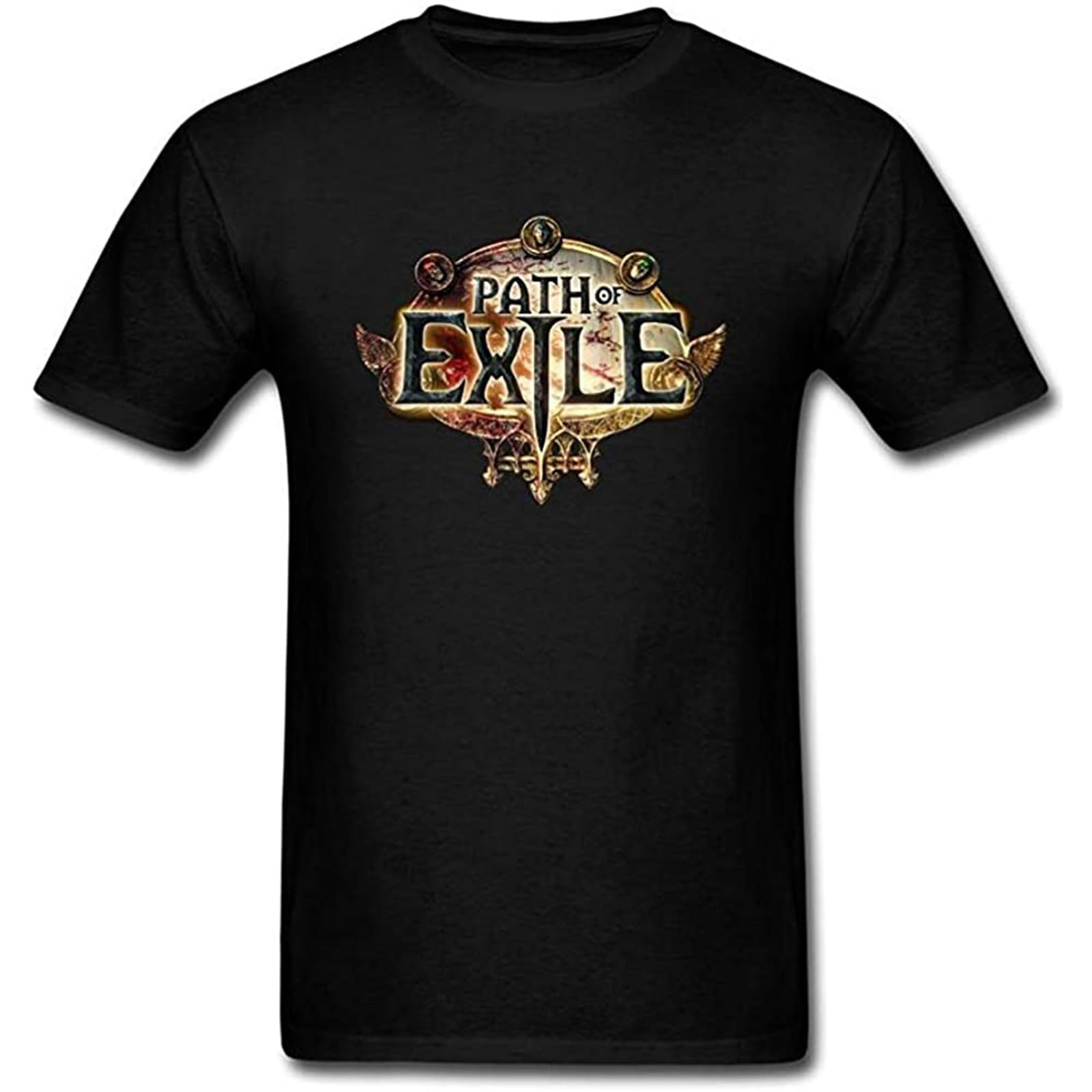 LI YA DENTAL Men's Path of Exile Game Logo T Shirt Casual Custom Short Sleeve CottonBlack3XL