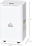 HOMCOM 1500 sq.Ft Portable Quiet Dehumidifier for Home Laundry Room Bedroom Basement, 25pt Electric Moisture Air De-Humidifier with 3 Modes