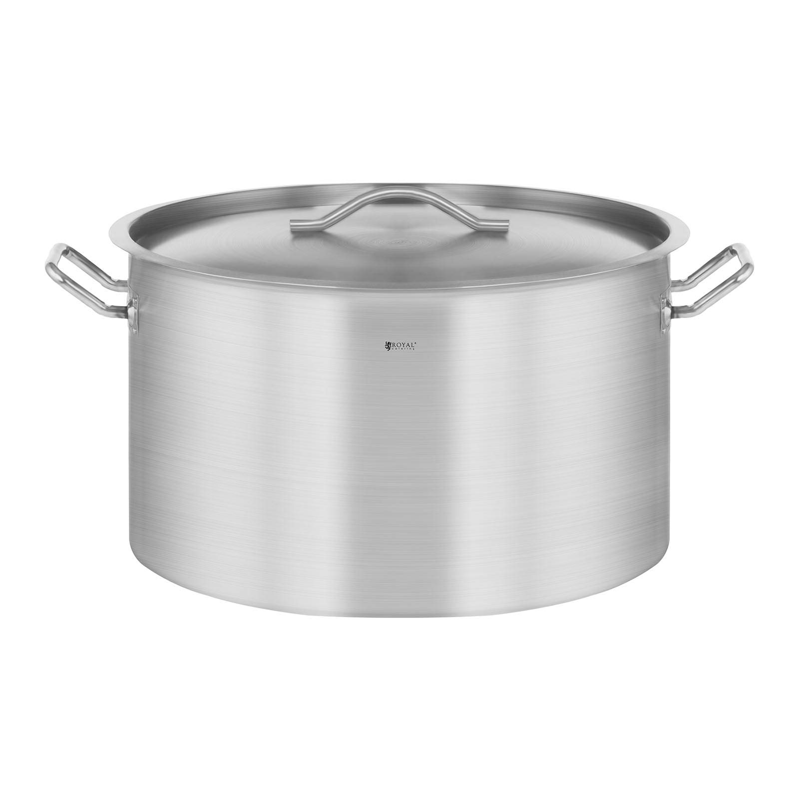 Royal Catering Pentola Per Induzione Pentola Acciaio Inox RCST-58E3-S (Acciaio Inox, 59 L, Fondo 5,5 mm)