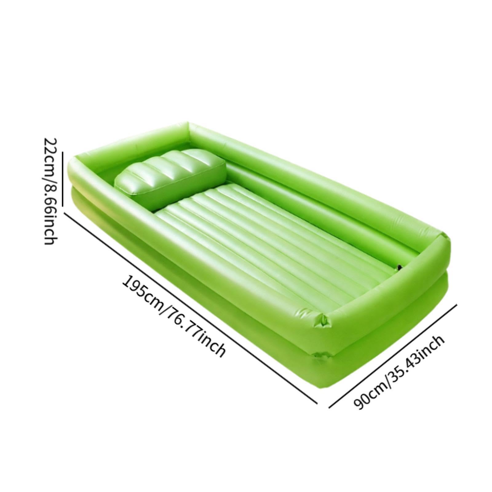 Colcolo Bañera hielo y rectangular plegable y práctica para cama ducha, bañera pie para pacientes mayores, spa en casa, Verde