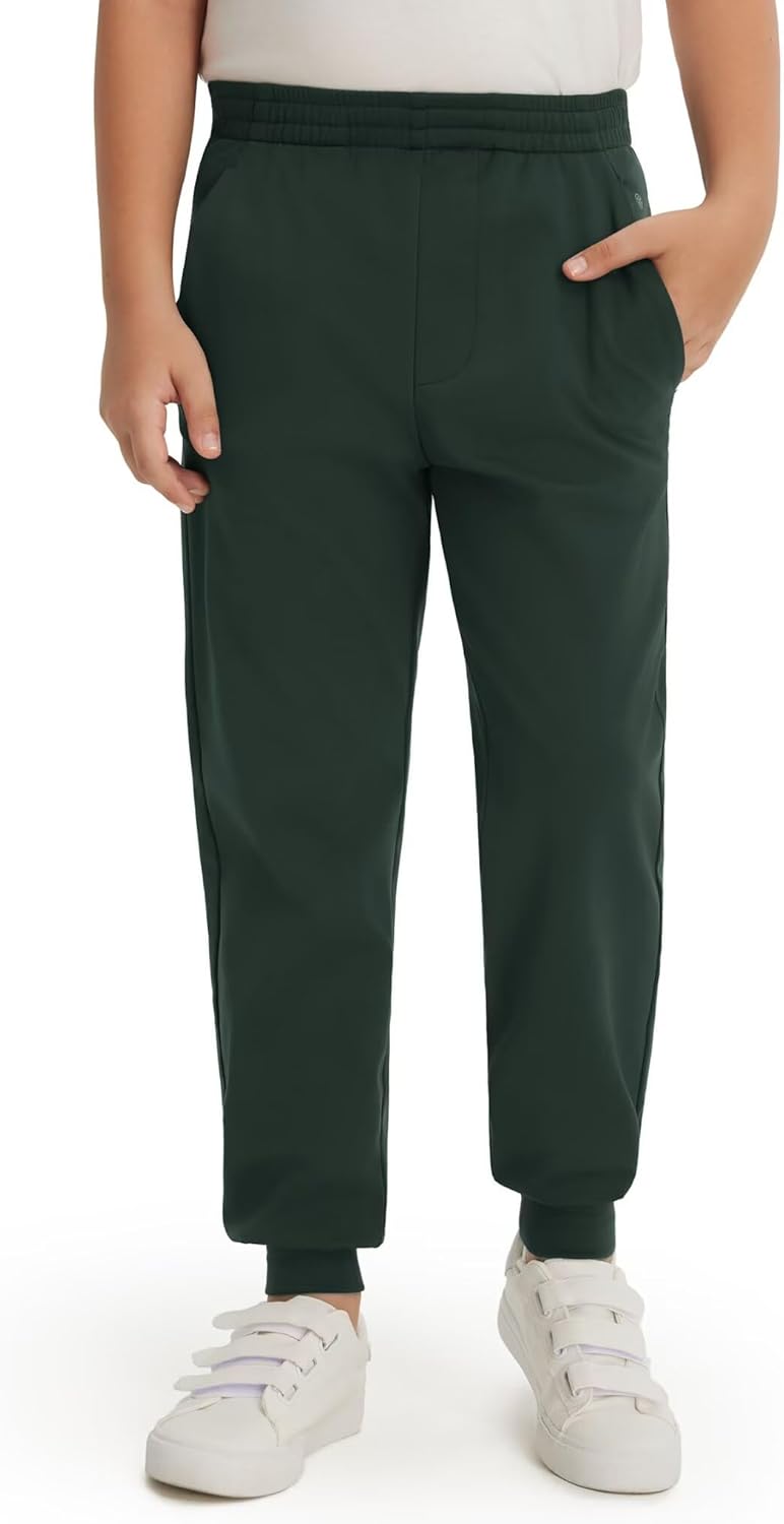 M MAELREG Boys Fleece Sweatpants Stretch Water Resistant Golf Joggers for Boys with Zipper Pockets Athletic Track Pants