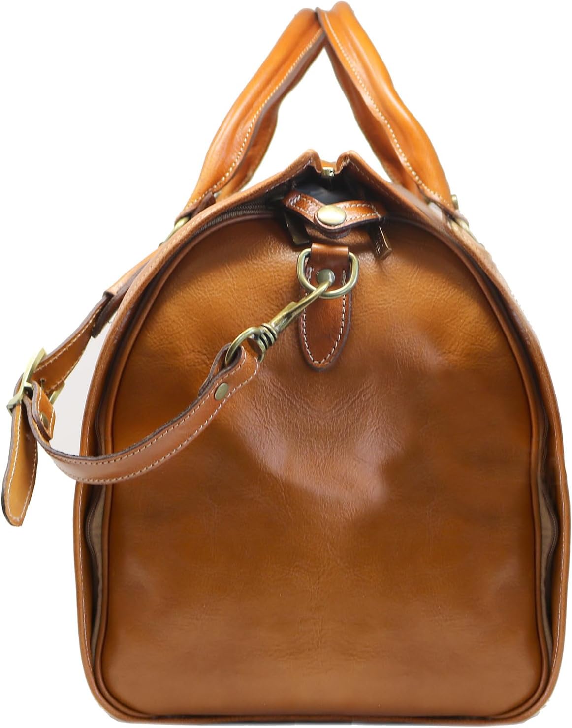 Floto Venezia Garment Duffle Travel Bag Suitcase in Brown Full Grain Leather