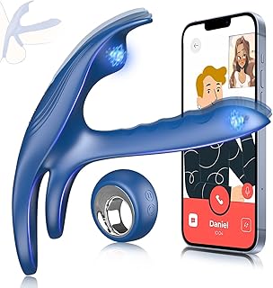 Vibrating Cock Ring APP Controlled Vibrator, Silicone Penis Ring Couple Vibrator with 10 Modes G Spot & Clitoral Stimulator, Remote Control Long Distance Adult Sex Toys for Men Couples Black