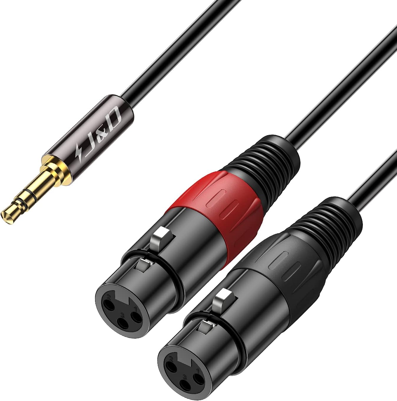 Cavo Tisino Doppio XLR Femmina A Jack 3.5mm Stereo - 2 Metri Per Microfoni, Connettori Placcati Oro - Foto 3