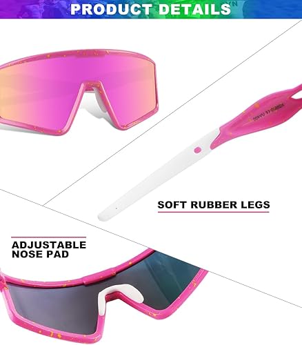 Miniatura 6 de Gafas de sol para ciclismo para hombres y mujeres, lentes de sol deportivos con protección UV para correr, lentes de sol para béisbol, ciclismo,