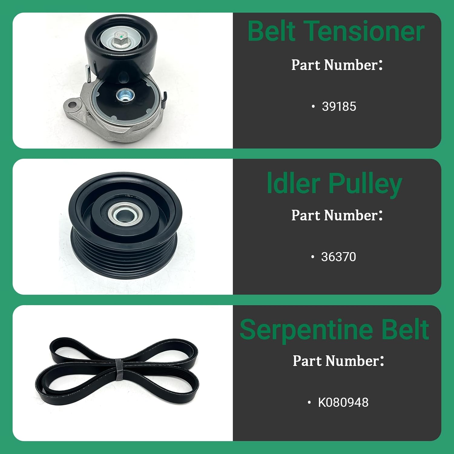 Belt Tensioner with Belt and Idler Pulley Fits 2007-2018 Tundra,2008-2012 Sequoia,2008-2011 2013-2018 Toyota Land Cruise/LX570,2010-2018 Lexus GX460 4.6L 5.7L V8 Replacement 166200S010