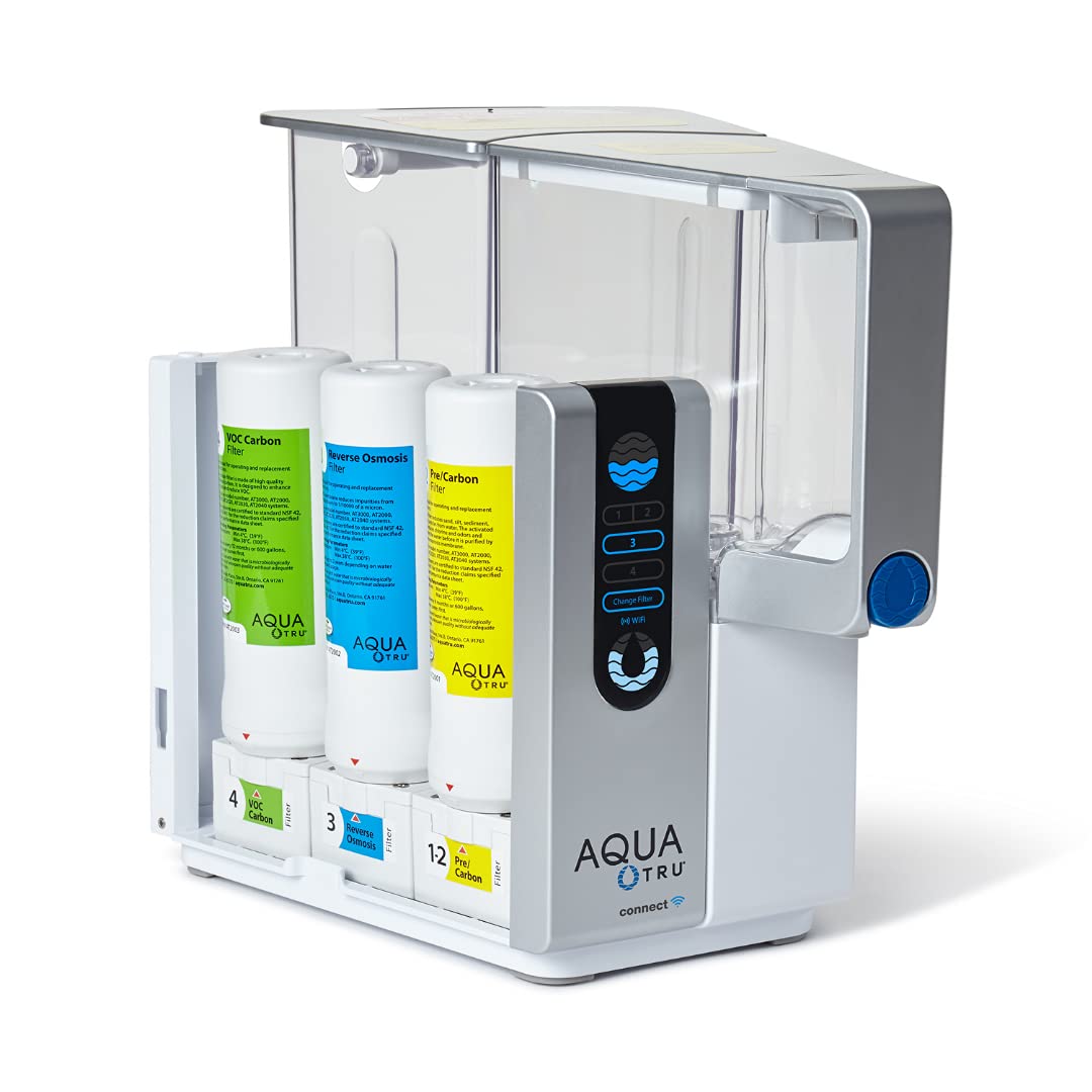 AquaTru Connect Smart Countertop Reverse Osmosis Water Filter System with App | WiFi Capability