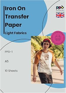 PPD 10xA5 Inkjet Premium Transferpapier für helles Textil, Bügeleisen und Transferpresse PPD-501-10