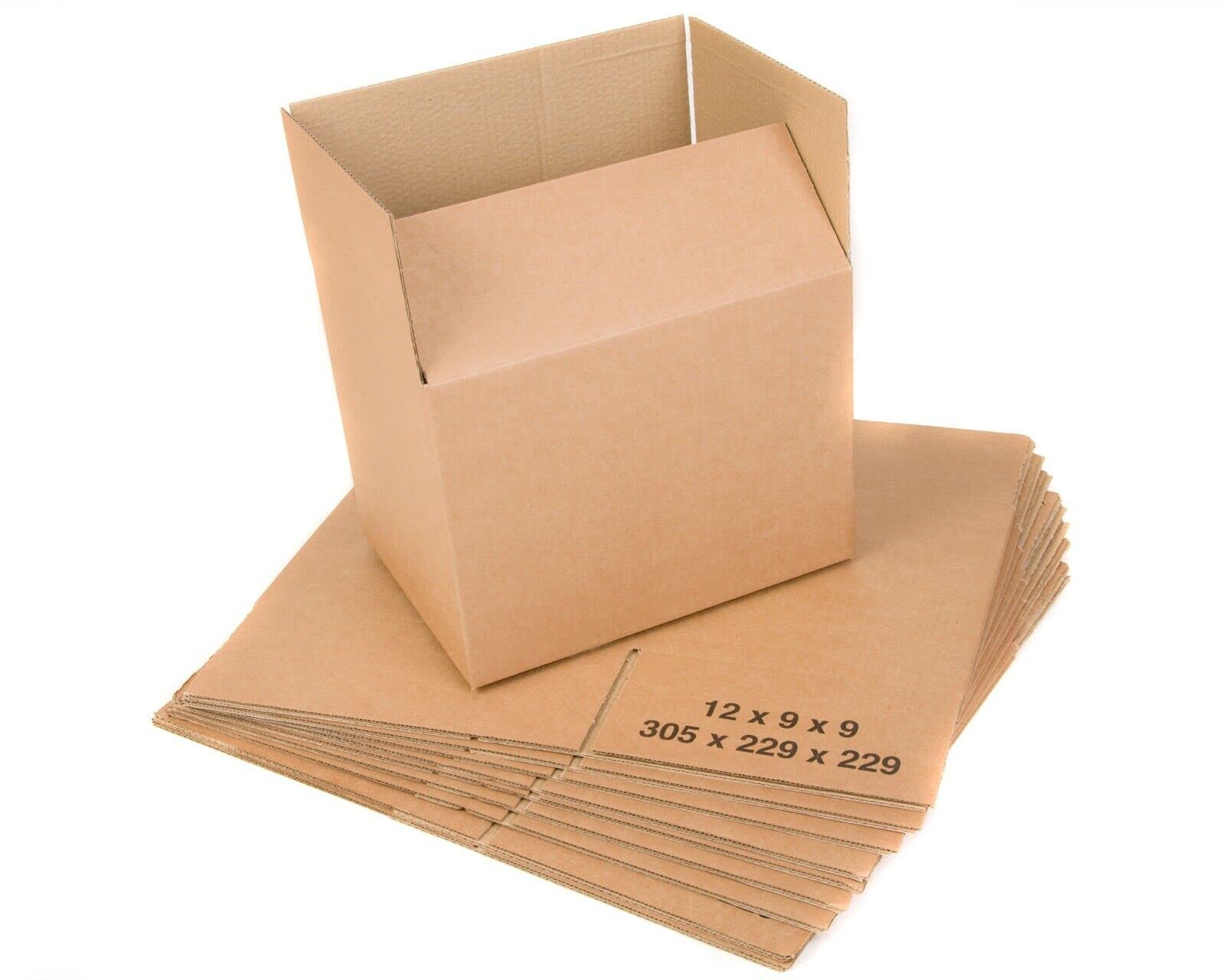 Cardboard Boxes Single Wall - 12" x 9" x 9" 305mm x 229mm x 229mm - Pack of 10