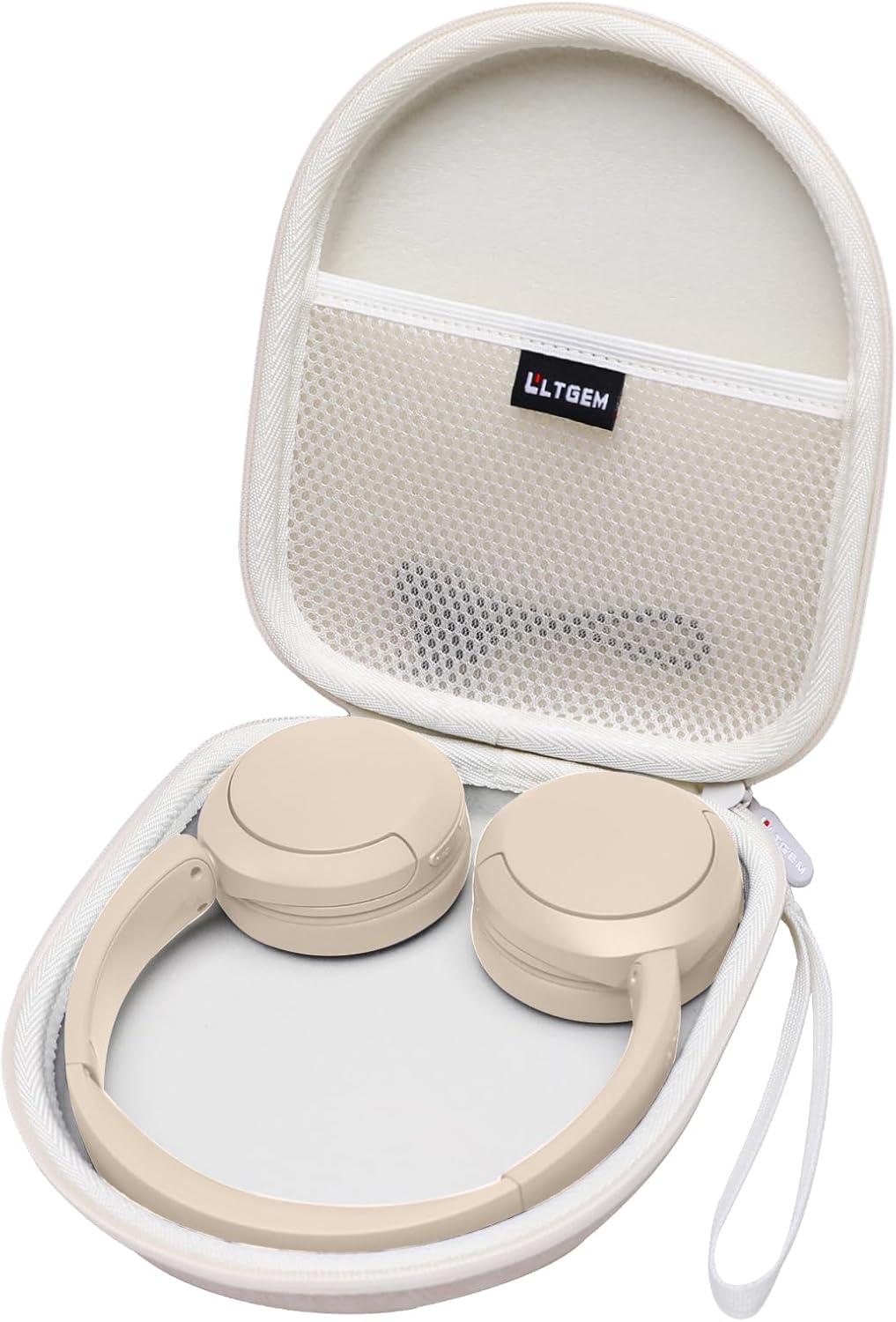 LTGEM Case Compatible with Sony WH-CH520 / WH-CH530 Wireless Headphones Bluetooth On-Ear Headset, Beige
