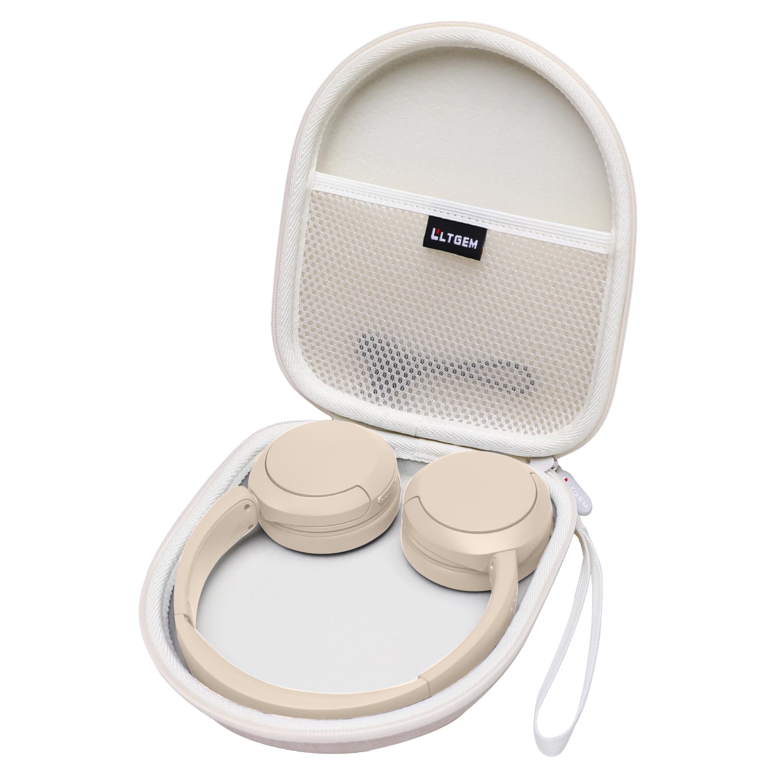 LTGEM Case Compatible with Sony WH-CH520 / WH-CH530 Wireless Headphones Bluetooth On-Ear Headset, Beige