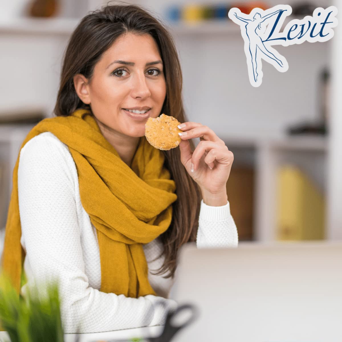 Biscoito Cookies Integrais Laranja E Granola Levit 150G, Biscoito
