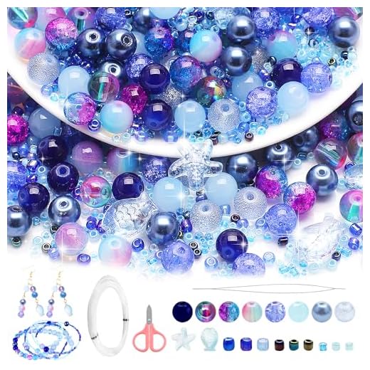 Natürliche Steinperlen Naturstein Perlen Runde 8/2/3/4mm 1000Stk Crackle Agate Beads Edelstein Glasperlen Set mit Loch für Auffädeln DIY Armband Halsketten Schmuckherstellung Blau