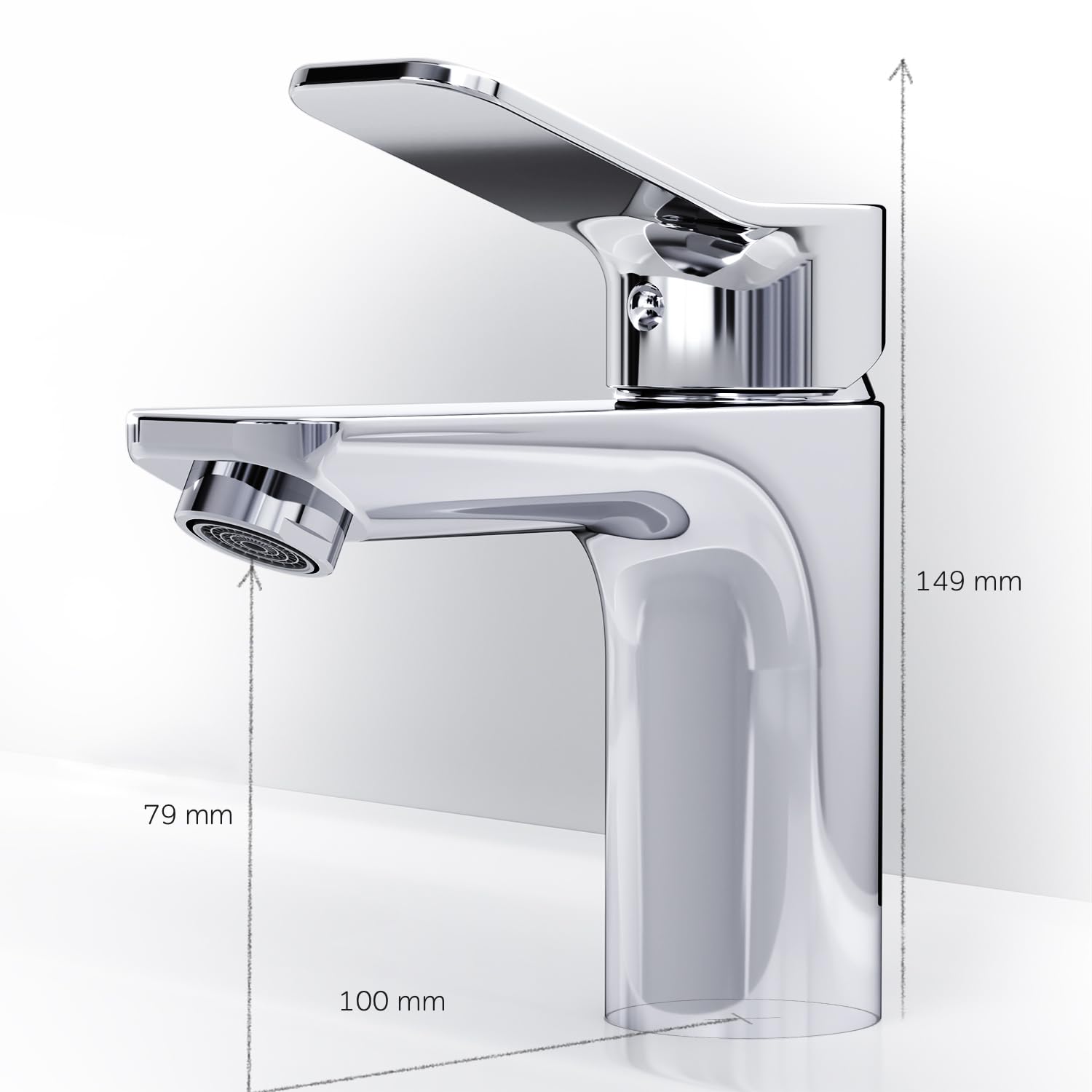 AM.PM – Robinet Salle Bain FXA82100, Mitigeur Lavabo Chromé avec Bonde Clic-Clac, Robinet Lave-Main Taille S