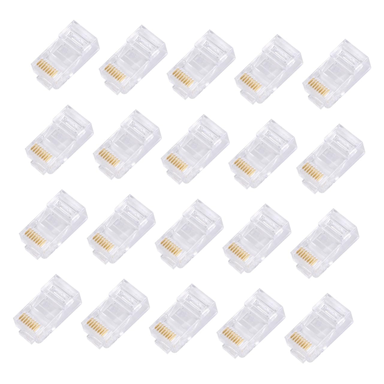 HOMOCONO 8 Core Crystal Head 1000pcs Cat5e Network Connector Modular Plugs Plated Leads for Higher Signal Strength