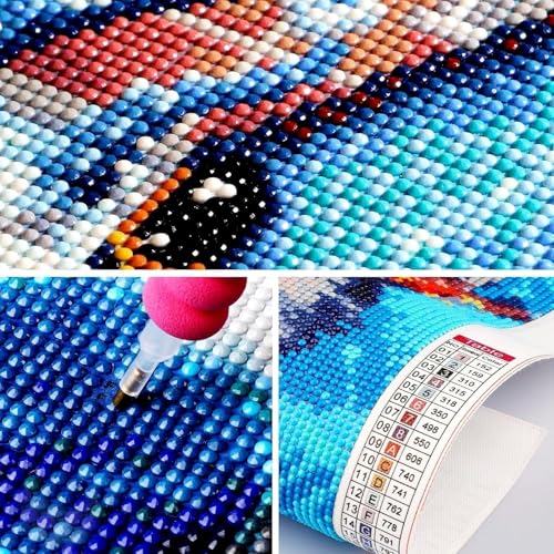 Image of Jasol Diamond Painting Kit, 40x30 Cms, Full Drill, 5D Crystals, Home Wall Decor Gift Set (Color Skull M45608)