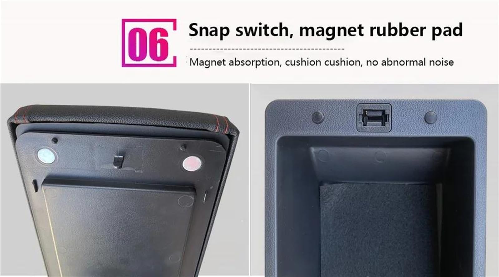 Scatola Bracciolo Con Supporto Multifunzionale Accessori Per La Modifica Degli Interni Dell'auto Imbottiti In PU Per IGNIS Consolle centrale(B3 Black white 3USB)