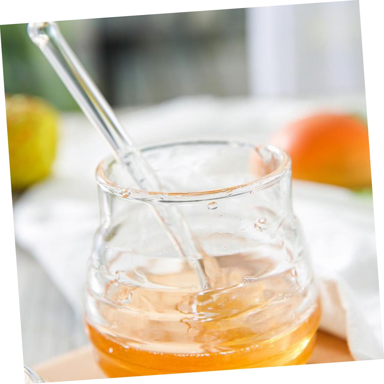 COLLBATH 1pc Honey Pot Honey Dipper Sticks Clear Jars Storage Jar Honey Jars Honey Container Honey Spoon Stirrers Fruit Jam Jar Honey Drizzle Stick Polystyrene Transparent re-usable