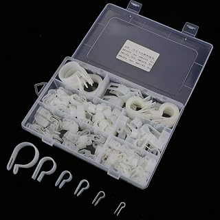 R-Type Cable Clamp 200pcs Rope Light Clips P-Style Mounting Clips 3/16" 1/4" 3/8" 1/2" 3/4" 1 1/8" Nylon Plastic Cushion Insulated Clamp Rope Light for Cable Conduit Kit(White)