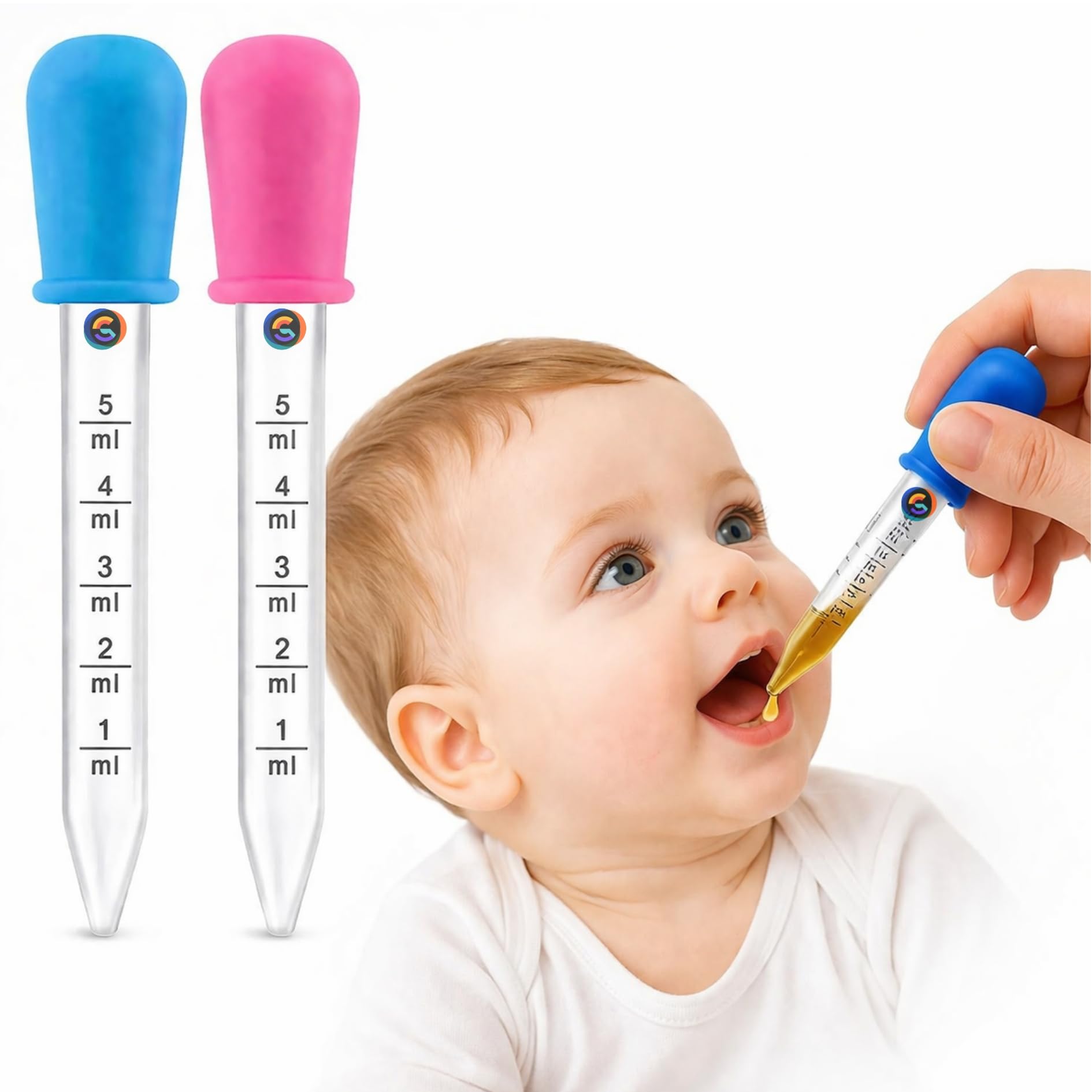 Gazebo Baby Dropper Pipette 5ml | Safe Food-Grade Medicine Feeder for Infants & Toddlers | Measurement Marked Dropper for Milk, Juice, Medicine & Liquid Feeding | Easy Squeeze (Pack of 2 Multicolor)-image-27