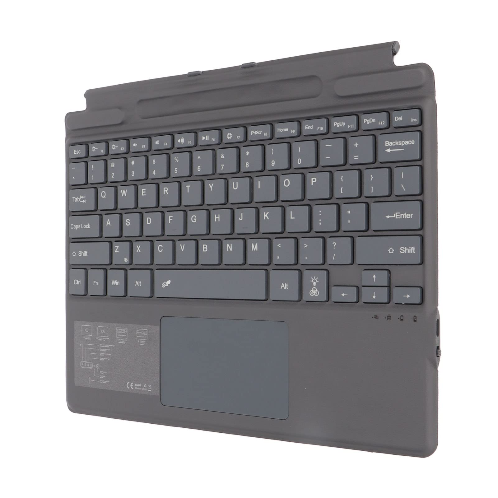 Tastiera Wireless Ultra Slim Notebook, connettività Bluetooth, con Trackpad di Grandi Dimensioni, Retroilluminazione Colorata, Adatto per Pro 8 X, Fino a 10 M di Distanza
