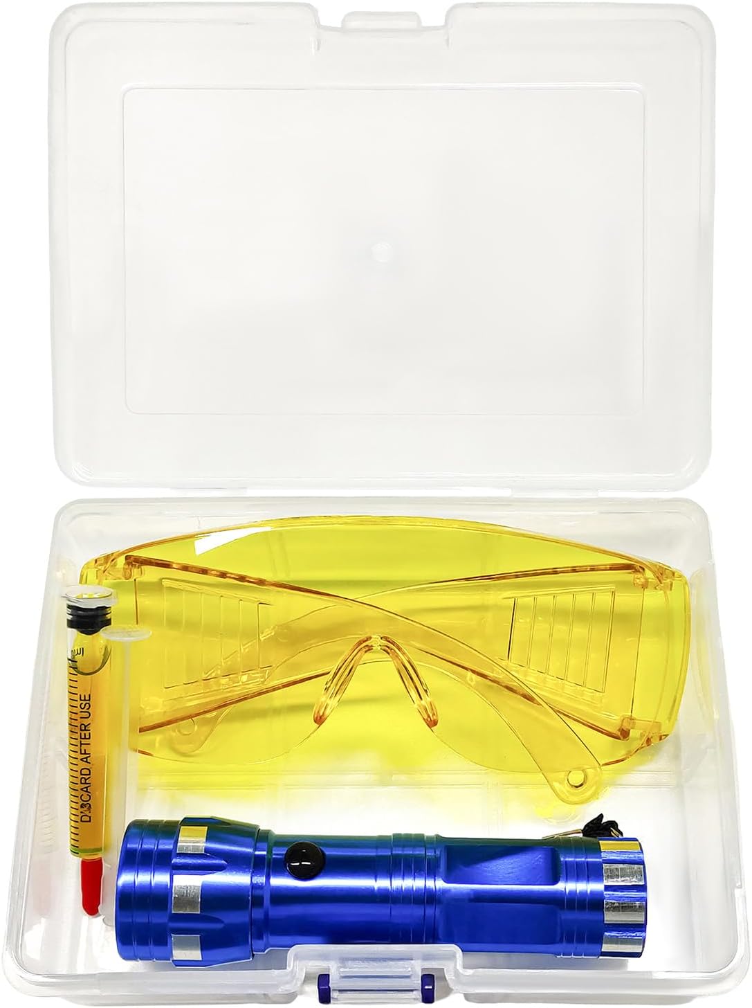 Kit Detector de Fugas para Aire Acondicionado de Auto con Linterna UV y Gafas