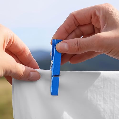 Miniatura 5 de 200 alfileres de ropa de colores de madera, pinzas de colores para manualidades de 2.9 pulgadas, alfileres de ropa para colgar, fotos, aula