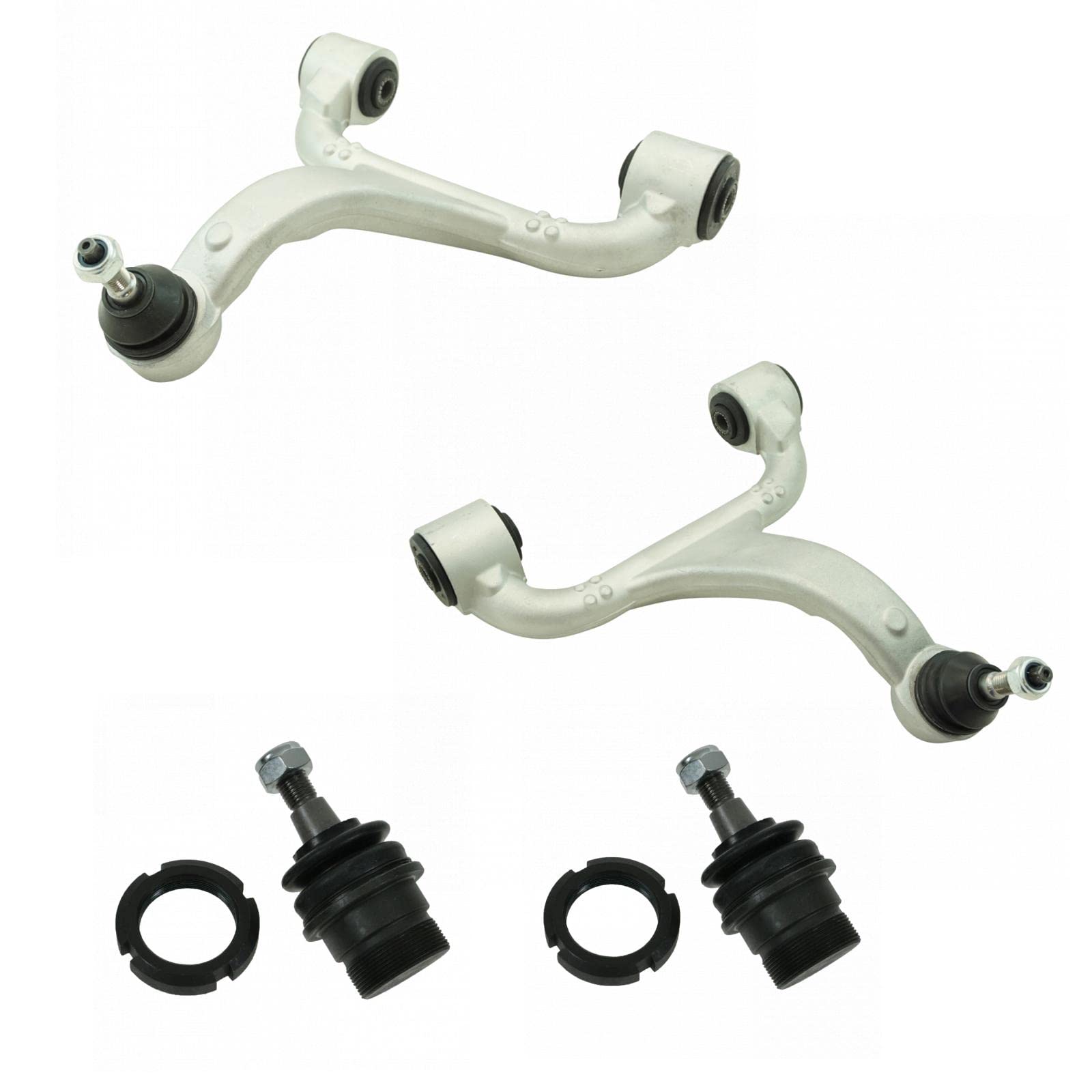 TRQ 4pc Suspension Kit Front Upper Control Arms Lower Ball Joints Compatible with Mercedes