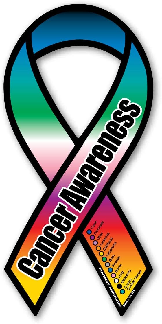 Cancer Awareness Rainbow Ribbon Magnet by Magnet America Is 8