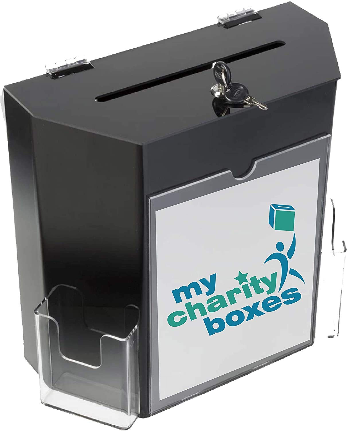 Extra Large Donation Charity Collection Office Suggestion comment Acrylic Ballot Box with Big Display area comes with 2 business card size pockets and